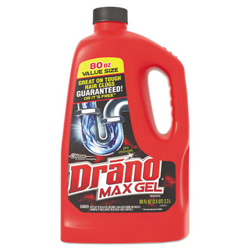 Drano® Max Gel Clog Remover, Bleach Scent, 80 Oz Bottle, 6-carton freeshipping - TVN Wholesale